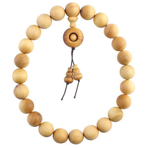 Perles en bois de cyprès Taihang Cliff, rondes de 15mm, 24 pièces, pour la fabrication de colliers, artisanat en bois - Product Image 5