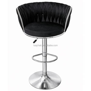 <span class=keywords><strong>Chaise</strong></span> de <span class=keywords><strong>bar</strong></span> de luxe TUQ, 44 cm de large, rembourrée en velours, réglable, avec dossier ergonomique incurvé, pour <span class=keywords><strong>bar</strong></span> à domicile, îlot de cuisine, extérieur - Product Image 2