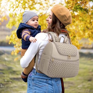Water Resistant Breast Pump Bag Travel Insulated Mommy Baby Bottle Cooler Bag Diaper <b>Backpack</b> with Changing Pad - Product Image 2