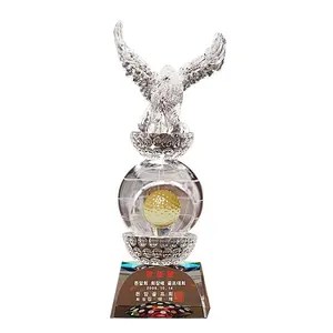 Foro premio trofeo golf in cristallo e metallo in uno