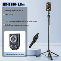 Nouveau 1.8m Extra Long 6 en 1 Télécommande AI Suivi du visage Selfie Stick Trépied avec anneau lumineux pour caméra de téléphone intelligent