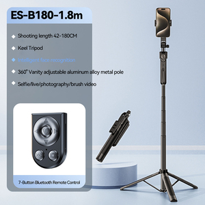 Nouveau 1.8m Extra Long 6 en 1 Télécommande AI Suivi du <span class=keywords><strong>visage</strong></span> <span class=keywords><strong>Selfie</strong></span> Stick Trépied avec anneau lumineux pour caméra de téléphone intelligent - Product Image 6