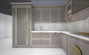 Meuble de cuisine laqué blanc prêt à assembler meuble shaker en bois massif armoire de cuisine avec îlot - Product Image 2