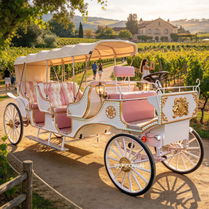 Charrette à chevaux touristique haut de gamme avec décoration artistique extérieure, capacité de charge fiable pour les grandes célébrations de carnaval - Product Image 1