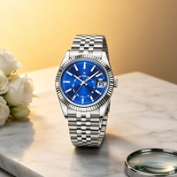Montre automatique mécanique avec mouvement Seiko NH35, logo stérile, 39 mm, verre saphir, logo personnalisé, 10 ATM