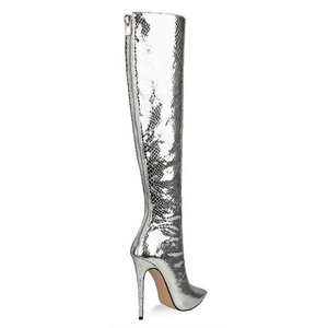 2022 Winter Boots New Trendy Animal Print Big Size <b>Shoes</b> 47 Back Zipper High Heel Knee High Women Boots <b>Shoes</b> - Product Image 4