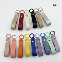 Porte-clés en cuir PU coloré, porte-clés créatif en cuir pour charme de sac et accessoires DIY - 15 couleurs disponibles