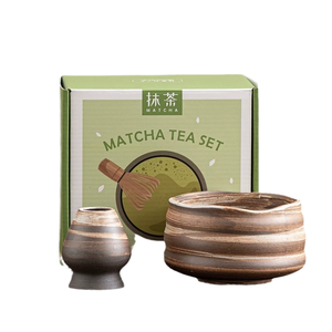 Groothandel Keramische Matcha Schaal met Tuit Japanse Matcha Gereedschapset met Cadeaudoos Bamboe Klopperhouder - Product Image 1