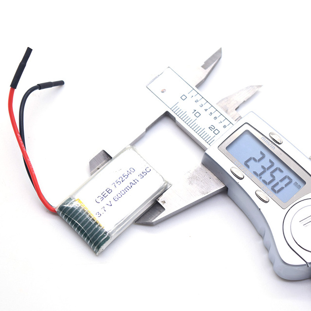 Factory Price High Discharging Rate Lipo Battery 3.7V 752540 600mAh 35C Lithium Polymer Battery for RC Toys