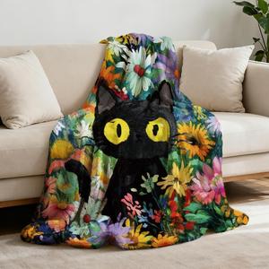<b>Black</b> Sun Moon Moth Flannel Blanket <b>Throw</b> Blanket Nap Blanket Super Soft Machine Washable <b>for</b> Bedroom Living Room Custom Print - Product Image 6