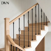 DVN Designs Modernes Balustres d'escalier en fer forgé, ornements intérieurs en forme de losange, balustres et rampes en métal noir pour intérieur