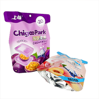 Sachets d'emballage alimentaire personnalisés découpés sur mesure, de forme irrégulière, imprimés en héliogravure, en OPP+MCP, couleur personnalisée, pour bonbons et snacks gélifiés, type pochette stand-up