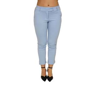 Pantalon pour femme bleu ciel coupe slim longueur courte décontracté - Product Image 1