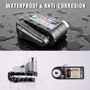Waterdichte stalen motorfiets-/fietslot met hoge decibel <span class=keywords><strong>alarm</strong></span>, anti-diefstal schijfrem en kabel - Product Image 6