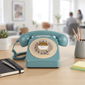 Téléphone fixe rétro à cadran rotatif en ABS de style antique avec sonnerie mécanique – Téléphone filaire traditionnel – Vente en gros - Product Image 1