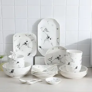 bols et plats ensembles Suppliers-Vaisselle en céramique marbre, ensemble de bols et de plats à la maison, bol créatif assiette à poisson 1 pièce