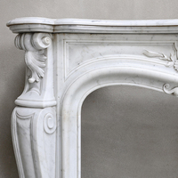 Cheminée en marbre blanc sculpté sur mesure, style moderne, design lion, pour villa, château, décoration extérieure autonome