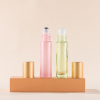 Ensemble de 6 flacons à bille en verre nacré rose de 10 ml, flacons d'huile essentielle colorés, flacons de parfum, flacons de crème pour les yeux, vente en gros