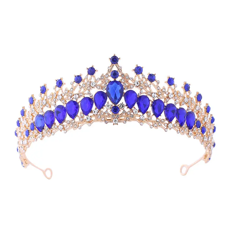 Mahkota pengantin aksesoris rambut mahkota ulang tahun bando kristal hiasan kepala Tiara acara pernikahan mahkota pengantin QUINCEANERA TIARA