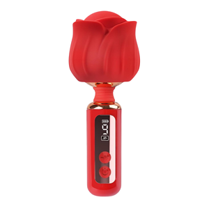LED-Display Rote Rose Vibrator Kabelloser Rosen-Massager Rotierender Klitoris-Vibrator Weibliches Masturbationsspielzeug für Erwachsene - Product Image 1
