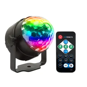 Bola Ajaib Kecil LED Remote Control, Bola Lampu Panggung KTV Putar Warna-warni DJ, Lampu Pesta Ajaib Kristal Mini USB, Bola Ajaib Kecil LED Remote Control