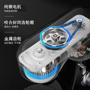 เครื่องผสมอาหารแบบหัวเอียงสีดำ ความจุ 5 ลิตร 10 ลิตร เครื่องผสมอาหารแบบตั้งโต๊ะไฟฟ้า พร้อมหัวตีแบบตะกร้อและหัวตีแป้ง สำหรับทำขนมและทำอาหาร - Product Image 3