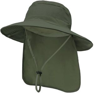 Chapeau de soleil d'été réglable pour la pêche avec large bord et protège-nuque, motif dessin animé, idéal pour les randonnées - Product Image 1