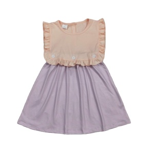 ชุดเดรสเด็กผู้หญิง RTS Boutique ลำลองลายดอกไม้สำหรับฤดูร้อน แขนกุด แต่งระบาย ทรงเอไลน์ ติดกระดุม  ODM เสื้อผ้าเด็ก - Product Image 1