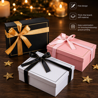 Boîte cadeau de luxe personnalisée pour coffret cadeau, en carton blanc, forme rectangulaire, pour emballage de cadeaux d'anniversaire ou de fête, avec ruban intégré