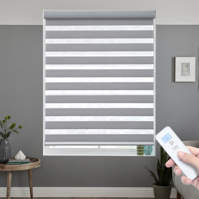 Best Quality Smart WiFi Alexa Tuya Controlled Motorized Vertical Zebra Roller Shades Electric Blinds Remote System Plain