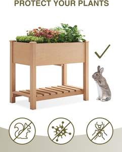 Jardinière surélevée, lit de jardin extérieur avec supports de rangement et bâches, supérieure au lit de jardin surélevé en cèdre, <span class=keywords><strong>pour</strong></span> balcon et porche - Product Image 3