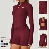 Vestes de sport OEM/ODM pour femmes, légères, athlétiques, à fermeture éclair intégrale, vestes de course, vestes courtes, hauts ajustés, logo personnalisé