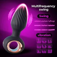 Silikon-Prostatamassagegerät und Masturbator Vibrierender Schwingender Rotierender Anal-Butt-Plug Sexspielzeug für Männer und Frauen