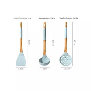Wholesale Cookware Kitchen <b>Utensils</b> <b>Silicone</b> <b>Cooking</b> <b>Utensils</b> <b>Cooking</b> Tool with Wooden Handle - Product Image 6