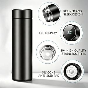 500ml Smart Thermal Cup LED Temperature Display 304 Stainless Steel Tumbler Vacuum Insulated Double Wall Water <b>Flask</b> Travel Gift - Product Image 3