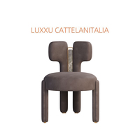 Tabouret de dressing en microfibre à gommage léger italien Tabouret de maquillage de salon design simple moderne Petit dossier Chaise de chambre à coucher