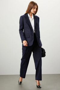Giacca da <span class=keywords><strong>Donna</strong></span> Classica su Misura di Alta Qualità, Blazer con Risvolto a Tacca e Maniche Lunghe a Righe - Product Image 2