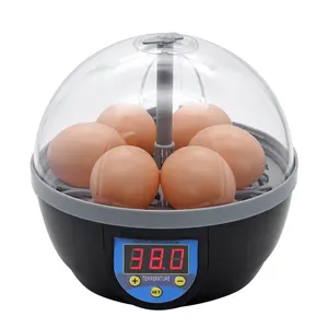 Inkubator telur Mini kontrol suhu otomatis, mesin penetas 6 inkubator telur