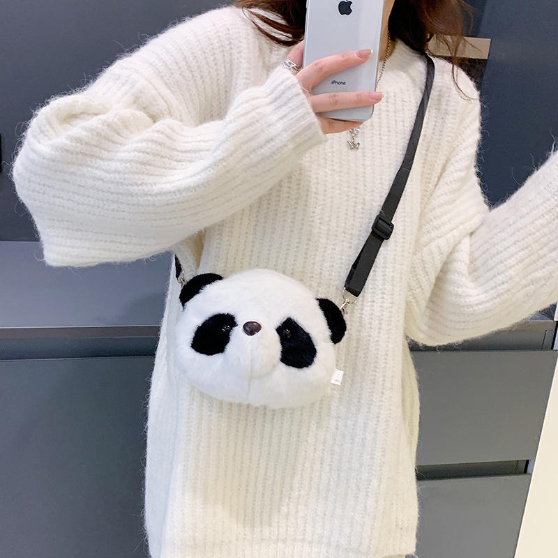 Hot Sale Little Girls Purse Plush Panda Bag Child INS Bag Kids Cartoon Toys Hand Bags for Girls