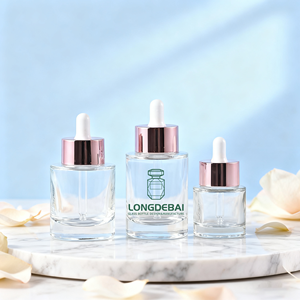 Dark Green <b>Flat</b> Shoulder Dropper Bottle 15ml 20ml 30ml 40ml50ml Refined Oil and Cosmetic Essence Separate Bottle with <b>Screw</b> Cap - Product Image 6