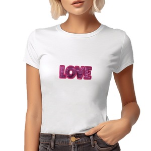 2025 Valentine's Day Designs LOVE Pink <strong>Glitter</strong> Sequin <strong>Patch</strong> Embroidery <strong>Patch</strong> for Girl Women Clothing - Product Image 5