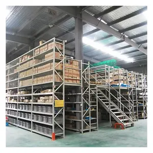OEM高密度重型夹层地板多层夹层货架，用于仓库堆叠
