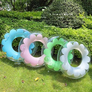 Anillo de natación de flores románticas círculo de tubo de natación inflable de celebridad de PVC grueso para niños y adultos - Product Image 1