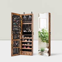 Armoire à bijoux murale blanche pleine longueur avec miroirs derrière la porte Miroir total pour le corps