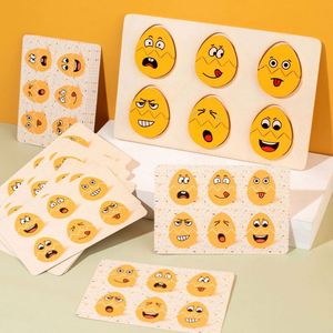 Jouets éducatifs sensoriels pour l'autisme, puzzles en bois sécuritaires, jeux amusants d'association de visages d'œufs, coins arrondis, Montessori - Product Image 2
