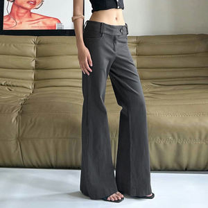 Women Button <b>Down</b> Straight Leg Trousers Loose Fit Woven <b>Pants</b> Y2K Style Ladies Casual Long <b>Pants</b> - Product Image 3