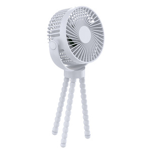 Ventilador de Trípode con Carga USB, 12 Horas de Duración de Batería, Manos Libres, Portátil para Exteriores, Blanco y Negro, Motor DC - Product Image 5