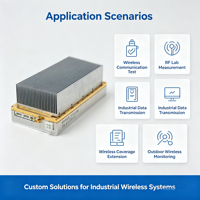 100W GaN RF Power Amplifier Module 5.8GHz High Linearity Low Heat RF Booster Remote Control for Wireless Signal Test Equipment