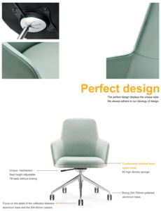 Silla de Escritorio Giratoria Acolchada de Recepción, de Altura Ajustable, para Habitación de Hotel, Oficina, Muebles de Habitación de Hotel - Product Image 4