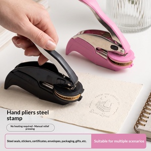 Stampo in acciaio su misura per sigilli, design a morsetto manuale, stampo in ottone <span class=keywords><strong>maschio</strong></span>-femmina, strumento a pressione, punzone manuale, all'ingrosso - Product Image 2